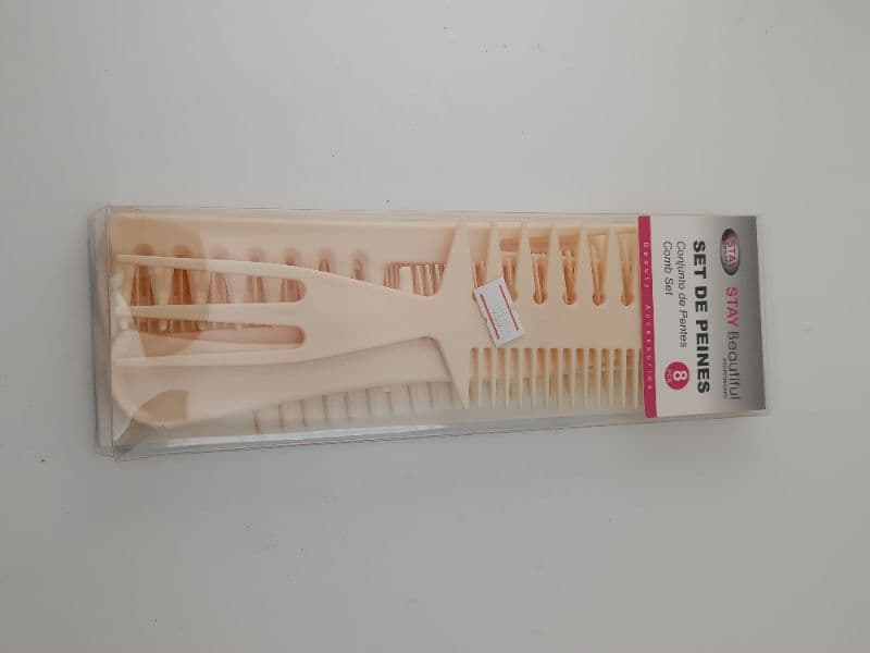 Set de peines plásticos Stay de 8 piezas
