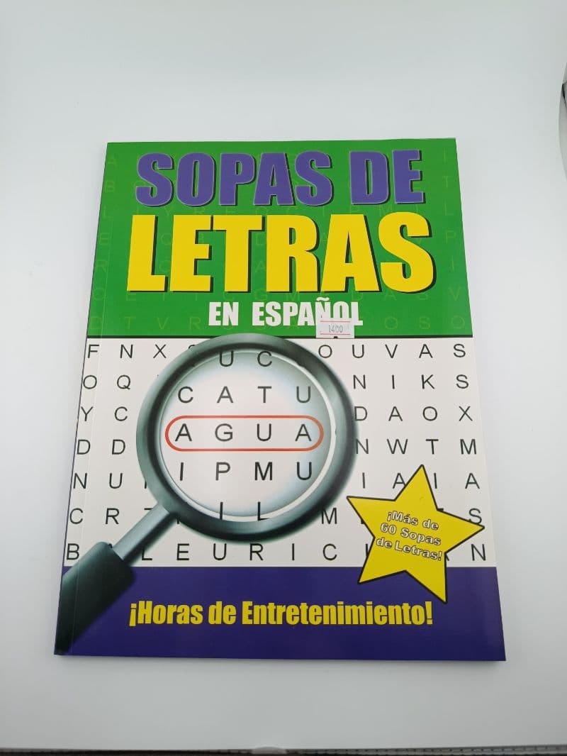 Libro de sopas de letras en español, más de 60 sopas