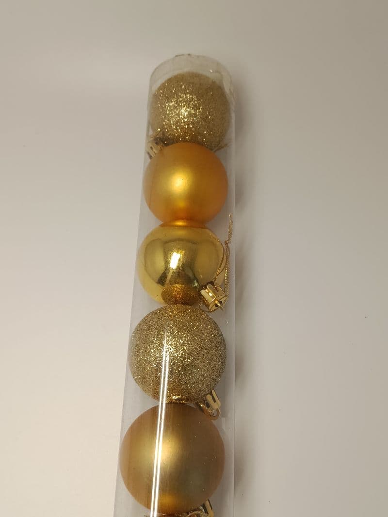 Set de Pelotas Navideñas Doradas de 5 cm - 12 Piezas