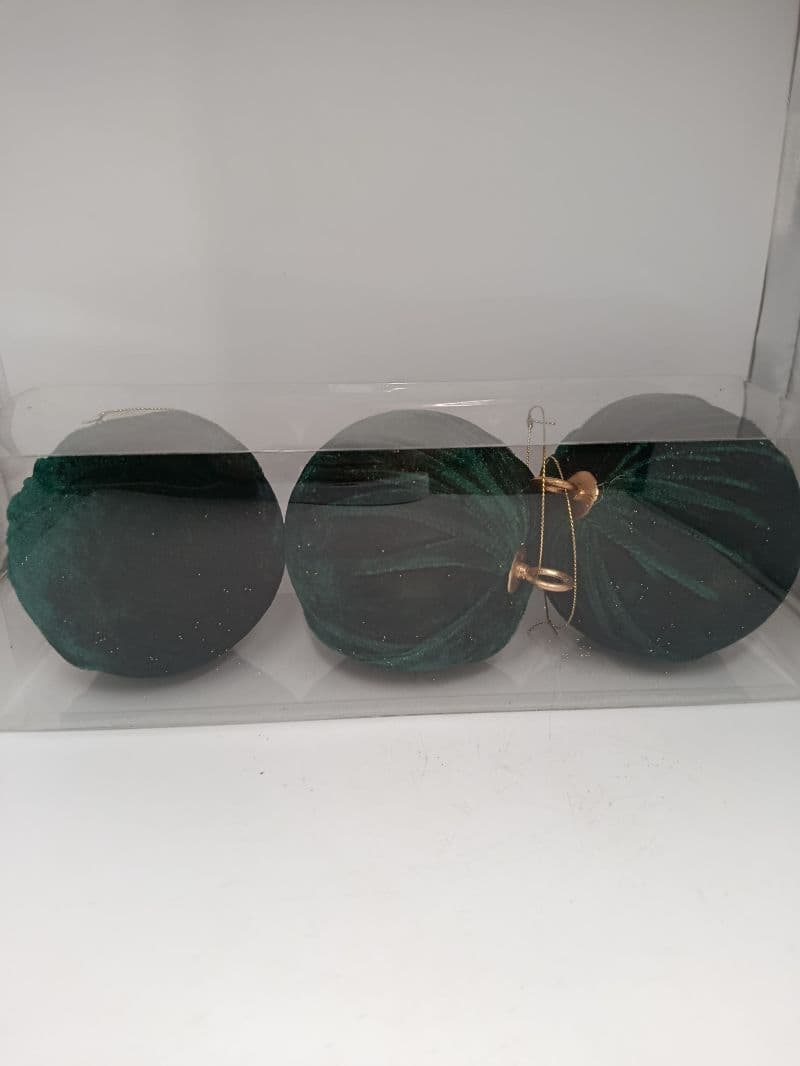Esfera navideña verde de 10 cm (paquete de 3)