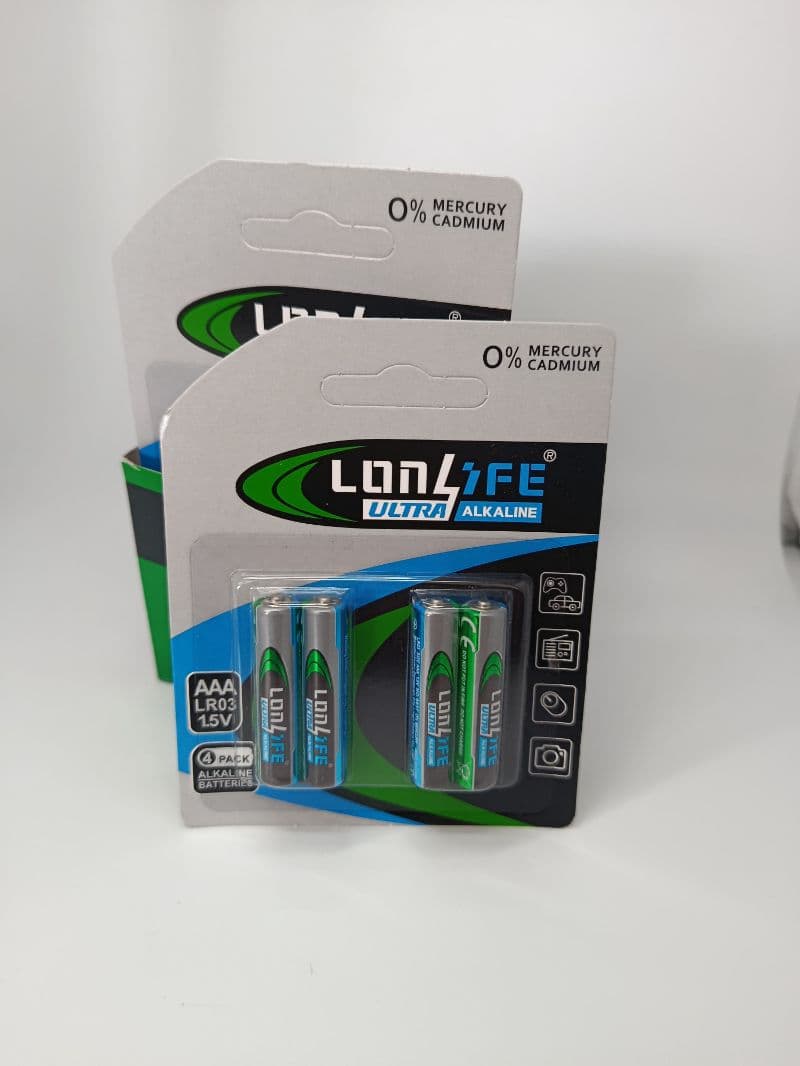 Paquete de Baterías Alcalinas AAA Lonlife (4 Unidades)