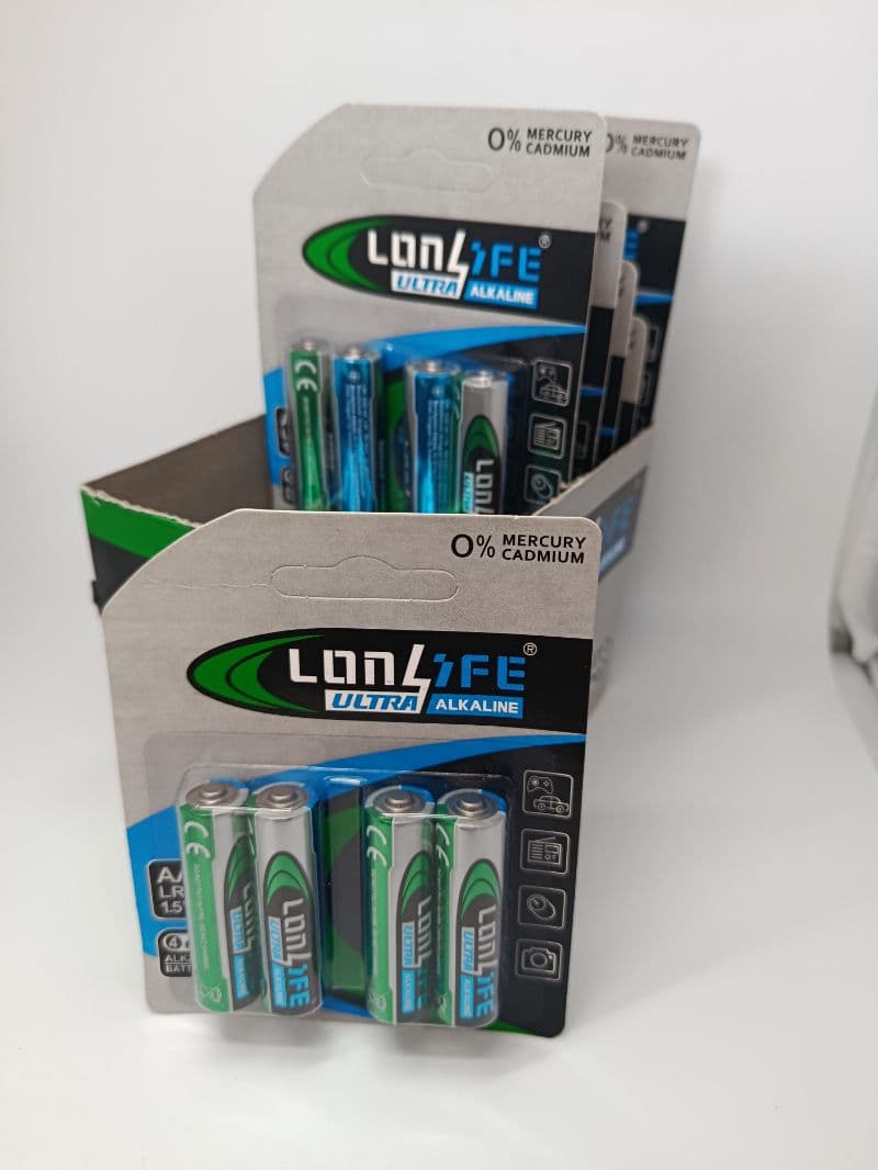 Paquete de Pilas Alcalinas AA LonLife de 4 Unidades