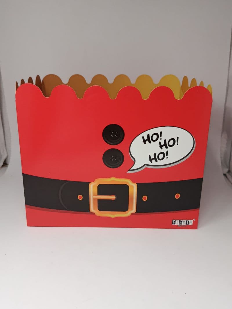 Caja Ancheta Grande Roja Ho Ho Ho para Navidad