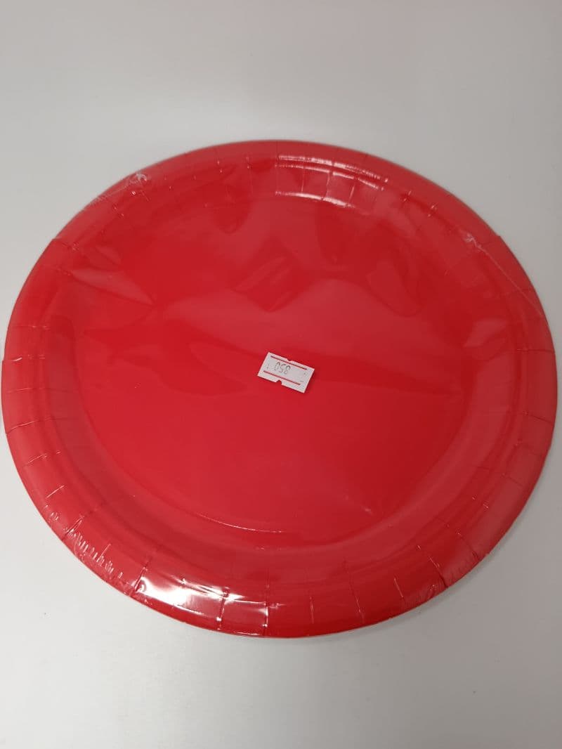 Platos Desechables Color Rojo de 9 Pulgadas
