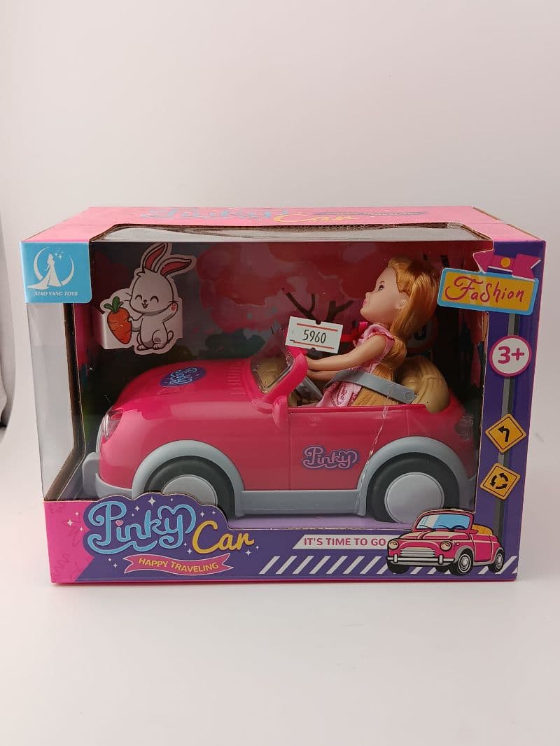 Juguete de Muñeca con Carro Convertible Pinky