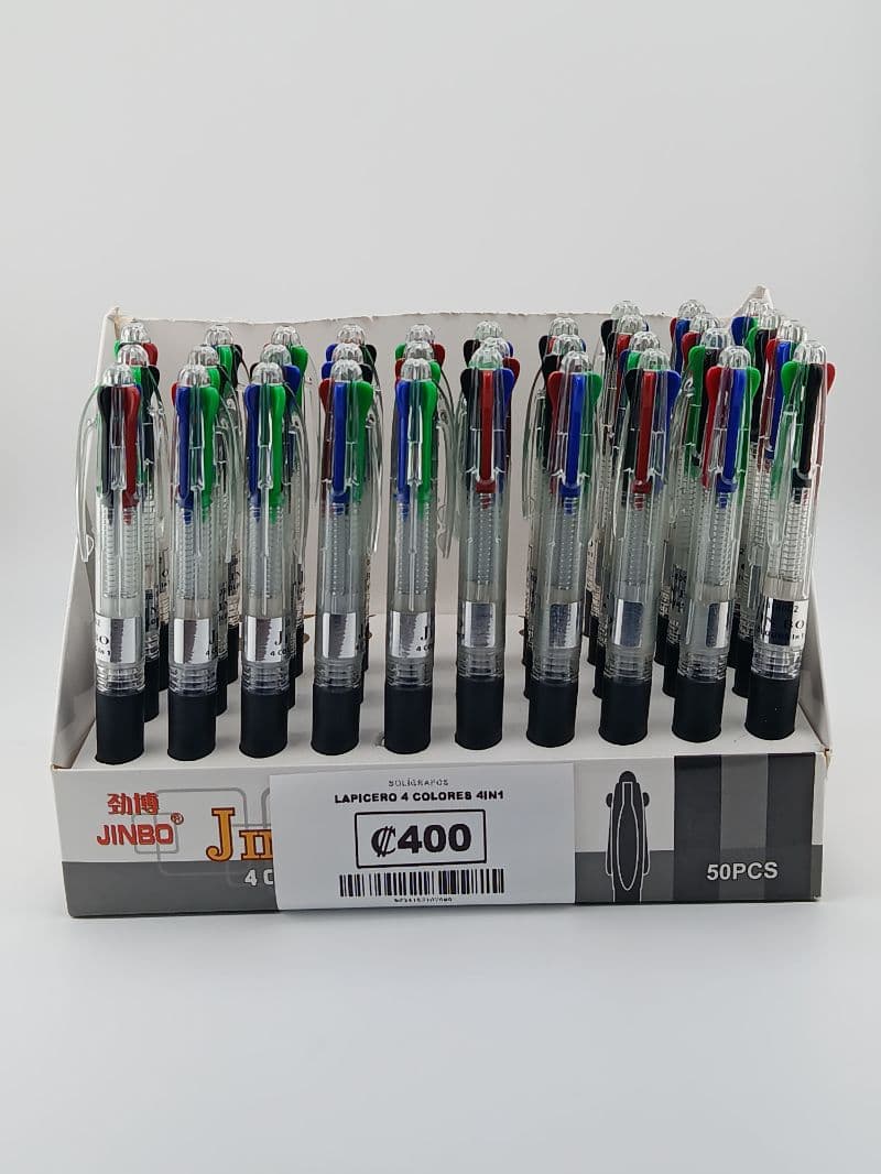 Lapicero 4 en 1 — Azul, Negro, Rojo y Verde