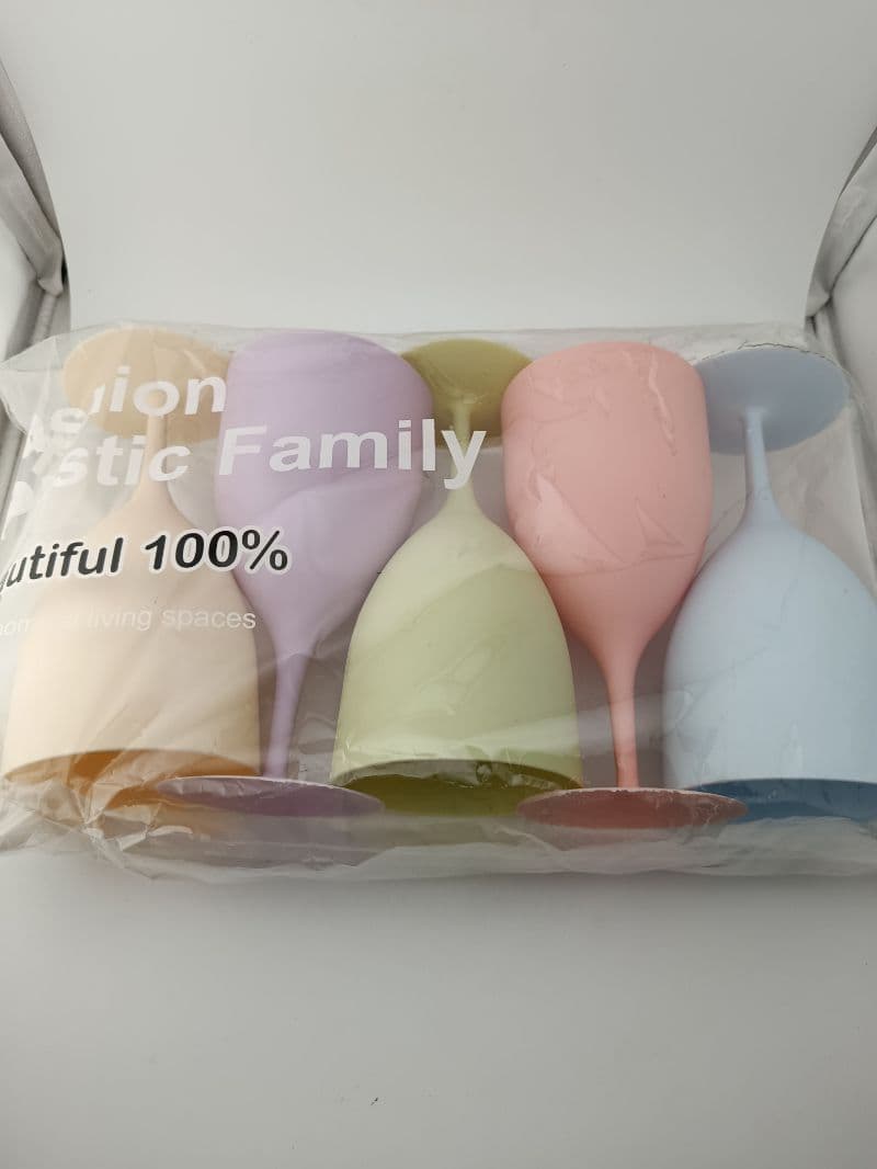 Juego de copas de plástico de colores de 16.5 cm, 5 piezas