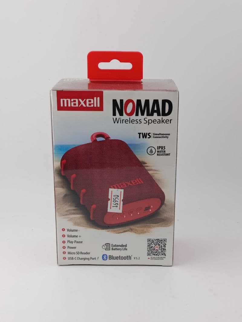 Parlante Inalámbrico Maxell Nomad Rojo de 5W