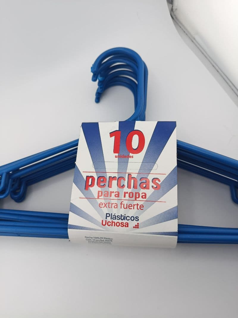 Perchas para ropa plásticas extra fuerte paquete de 10