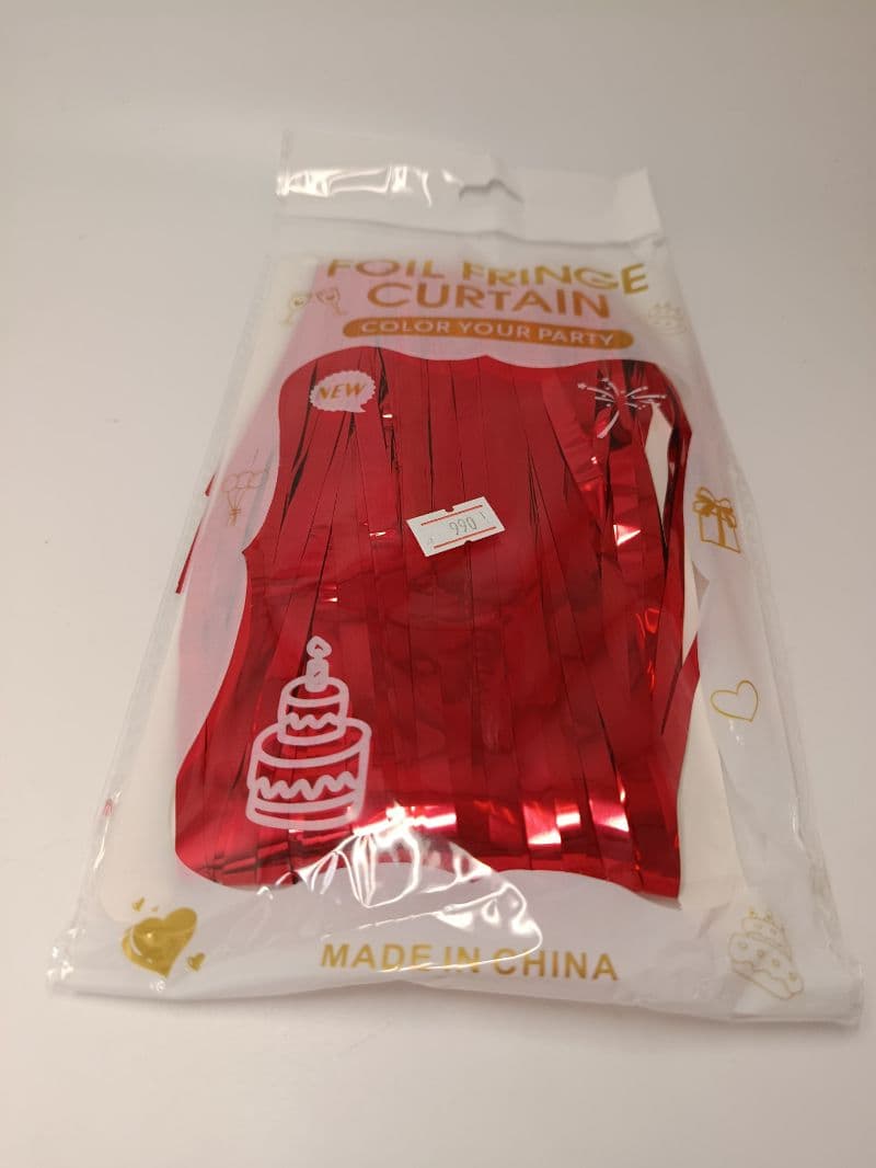 Cortina Metálica de Flecos Color Rojo