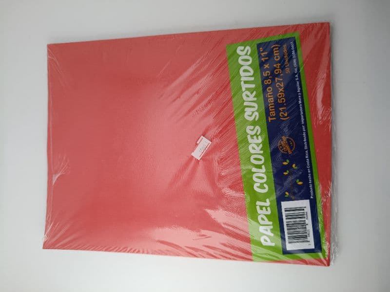 Paquete de Papel de Colores Surtidos Carta MYA (50 Hojas)