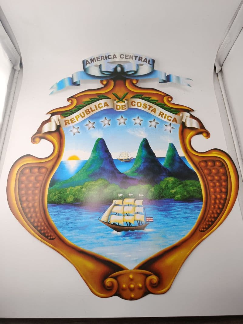Escudo Nacional de Costa Rica Troquelado Grande (Paquete de 6 unidades)