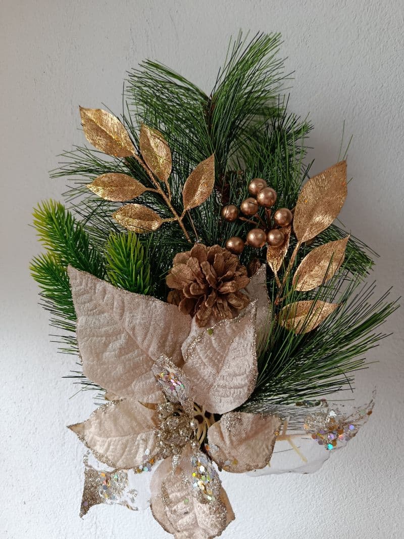 Pick navideño de 60 cm con pastora champán