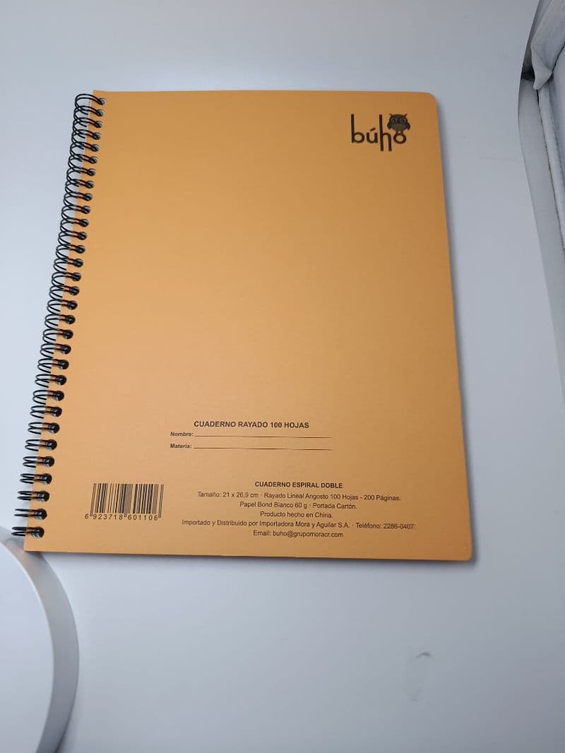 Cuaderno Espiral Doble Búho 100 Hojas Rayado