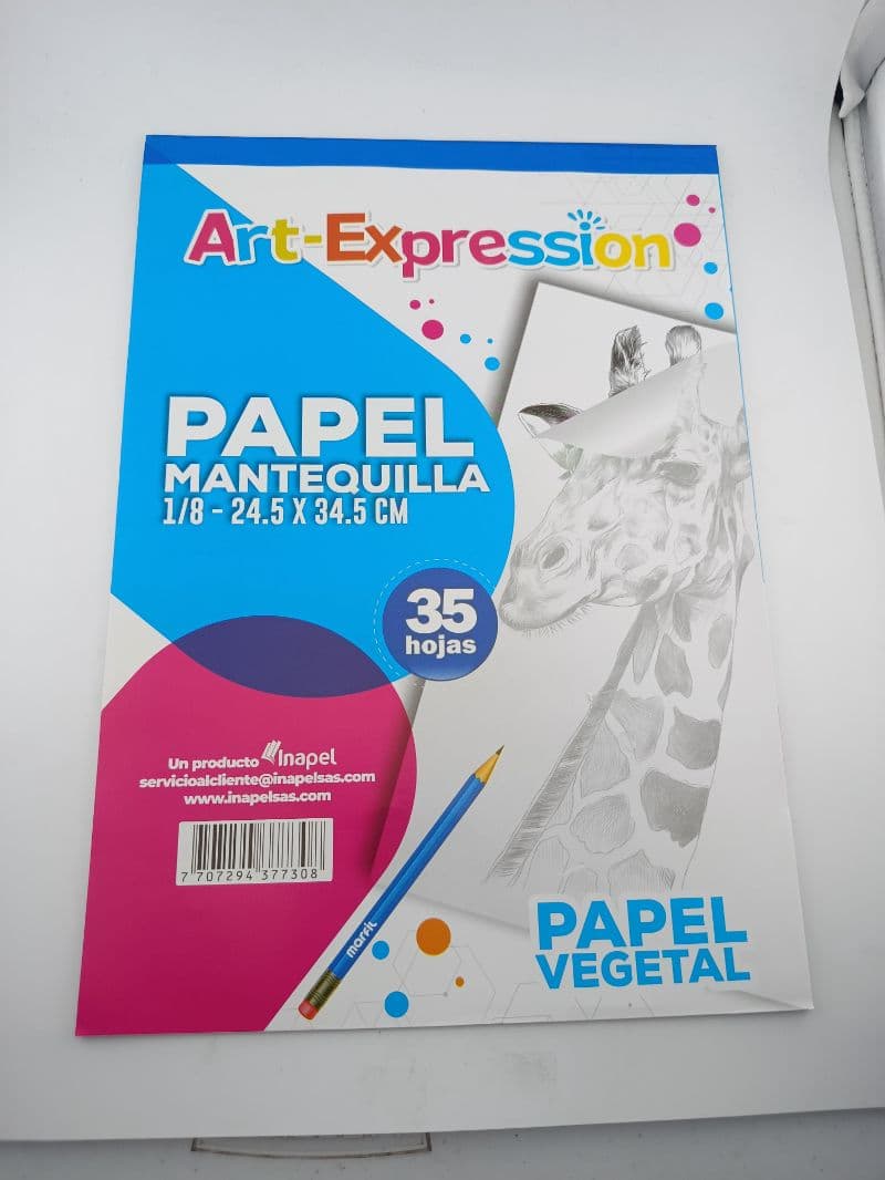 Papel mantequilla vegetal 24.5x34.5 cm — 35 hojas