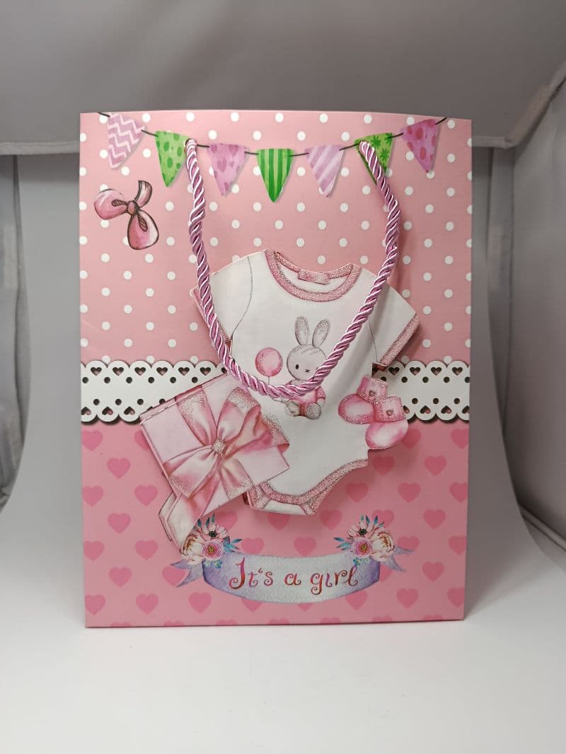 Bolsa de Regalo para Baby Shower Niña 18 x 23 cm