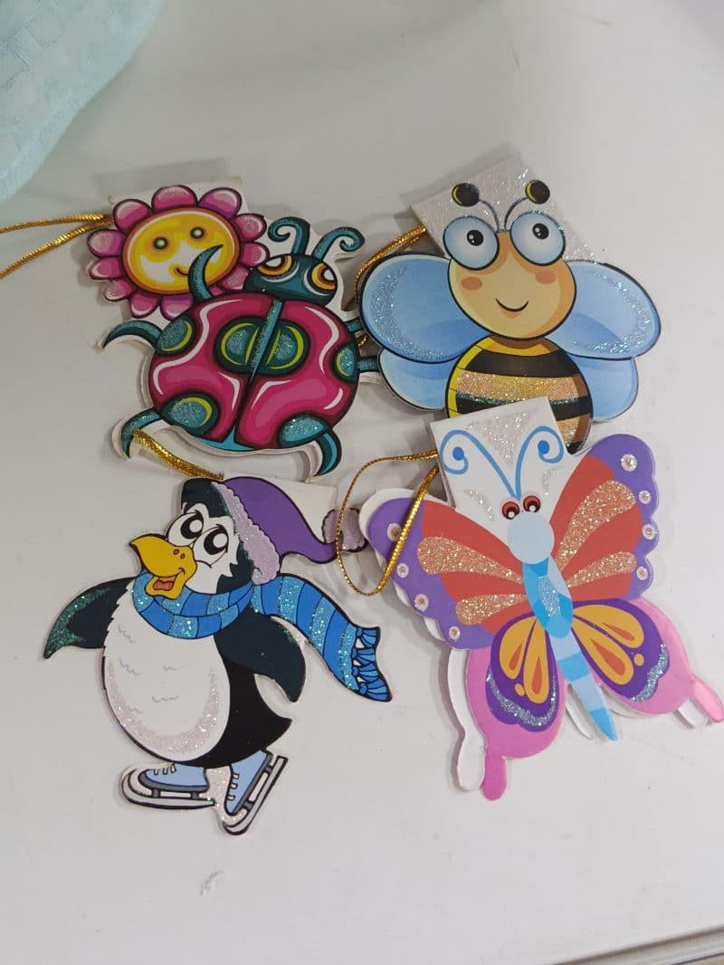 Adornos colgantes de animales con brillantina para regalo