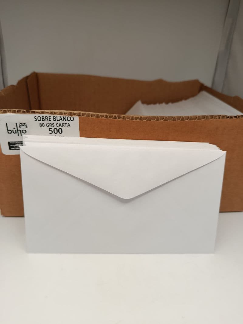 Sobres Blancos Búho Tamaño Carta 80 g - Caja de 500 Unidades