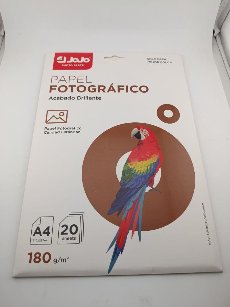Papel fotográfico brillante A4 180 g, 20 hojas