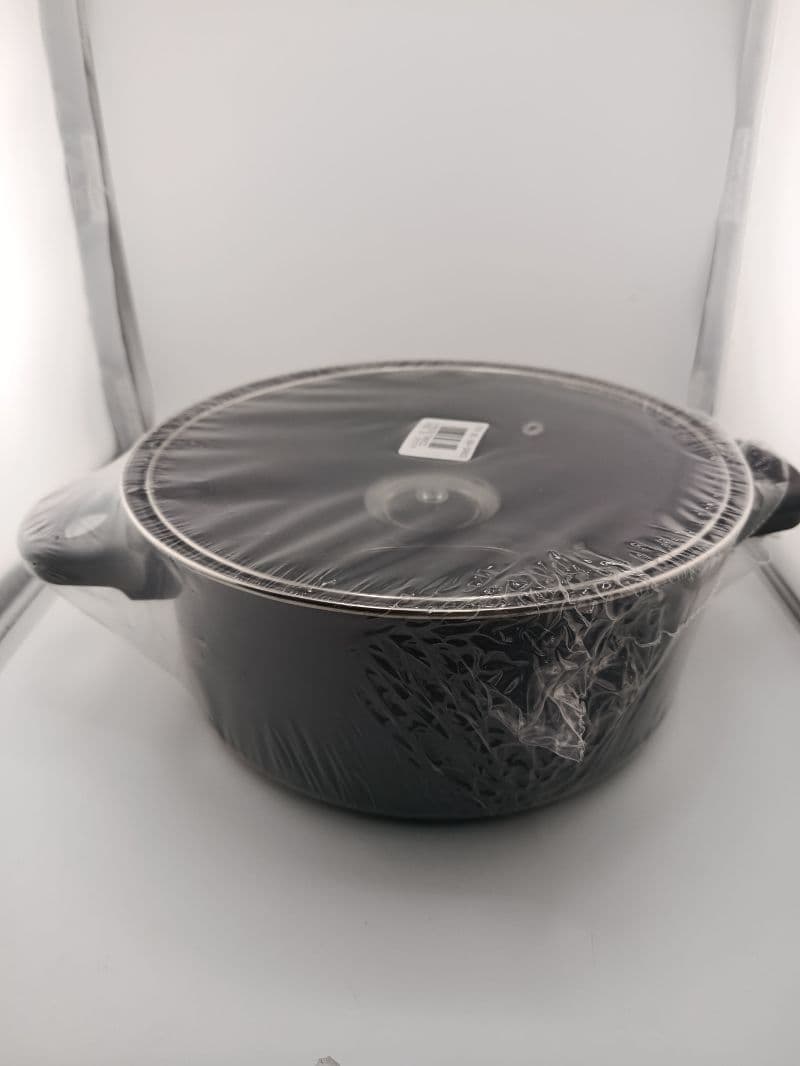 Olla alta 23 cm con tapa de vidrio