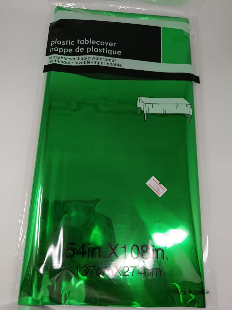 Mantel plástico foil verde 137 x 274 cm