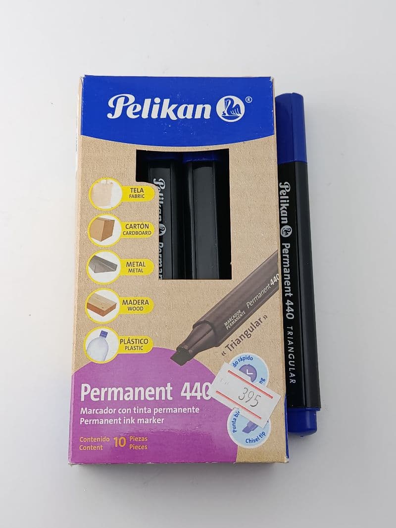 Marcador Permanente Triangular Pelikan 440 Azul, Caja de 10 Unidades