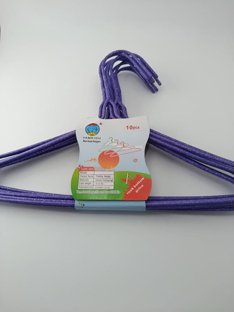 Ganchos de Metal para Ropa Color Morado (Paquete de 10 Unidades)