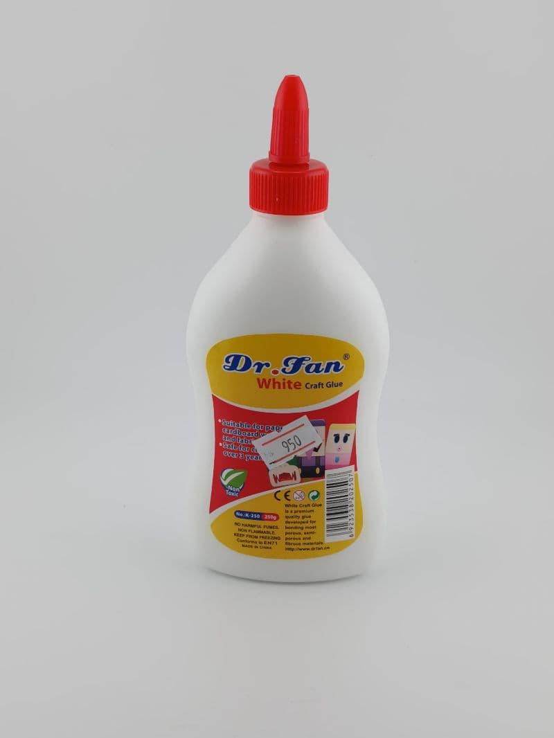 Goma blanca líquida Dr. Fan 250 ml — caja de 6 unidades