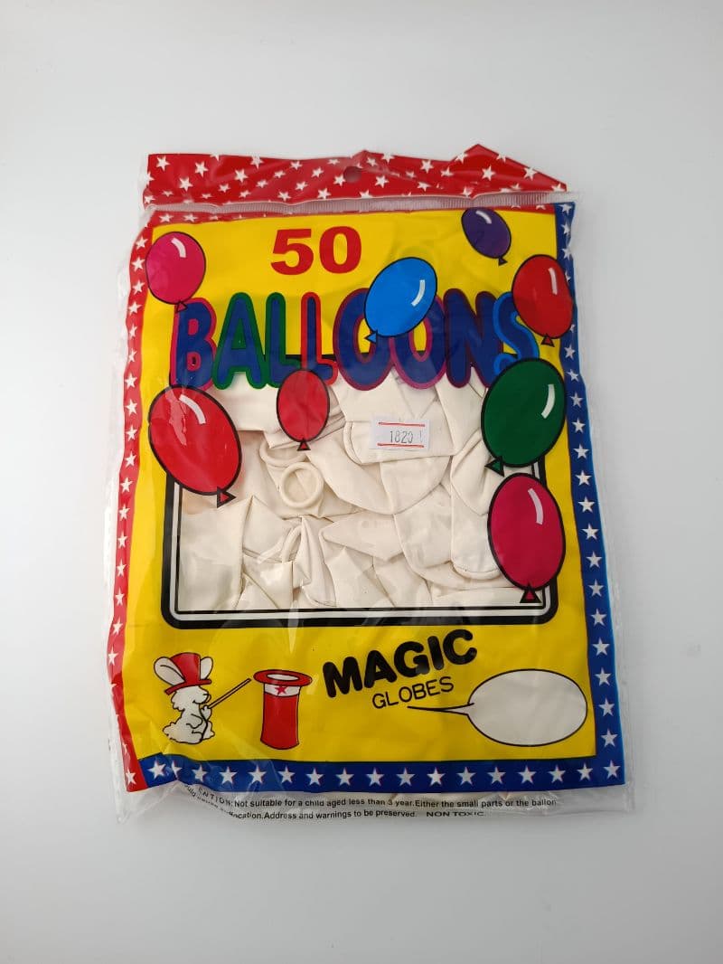 Paquete de 50 globos blancos número 10