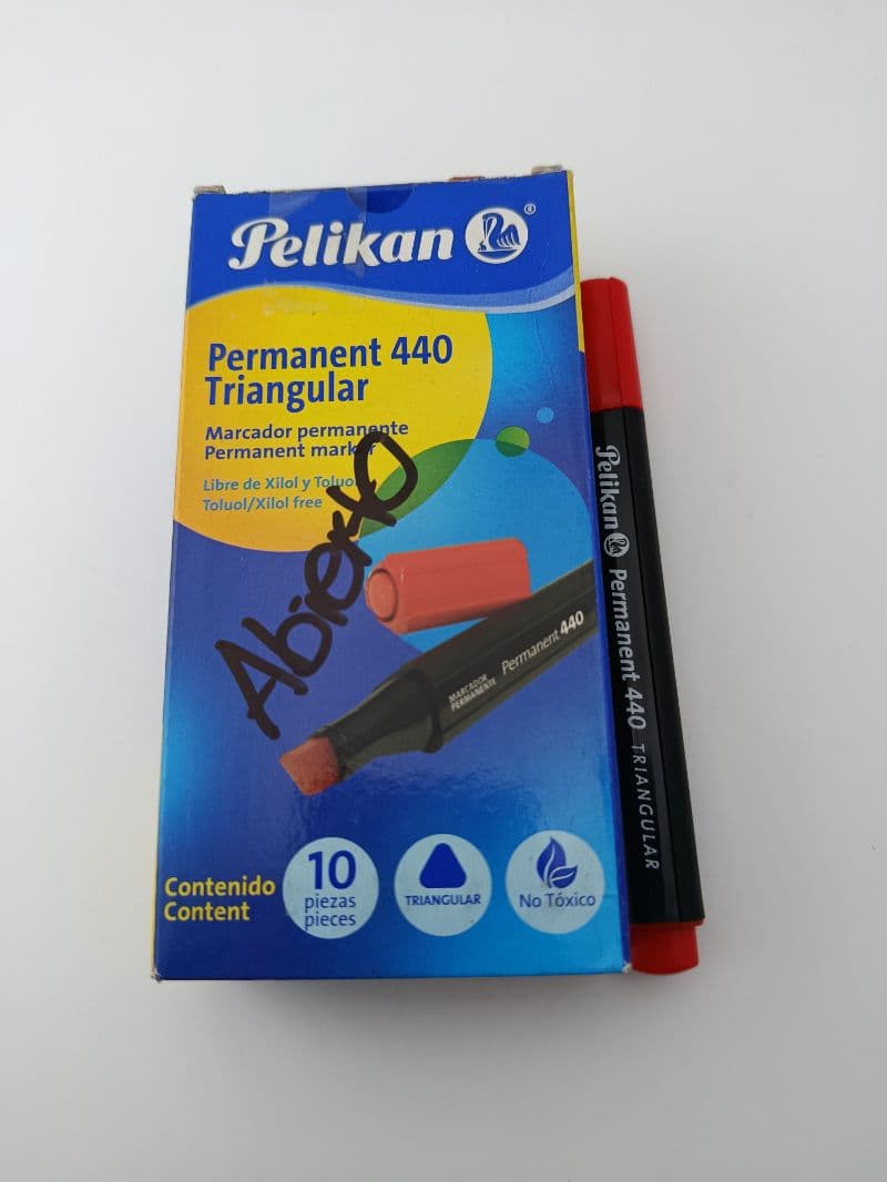 Marcador Permanente Pelikan 440 Triangular Rojo, Caja de 10 Unidades