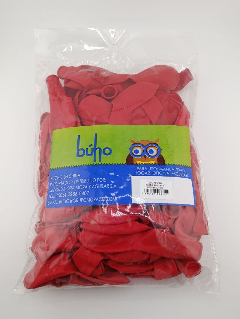 Globos #10 rojos paquete de 100 unidades
