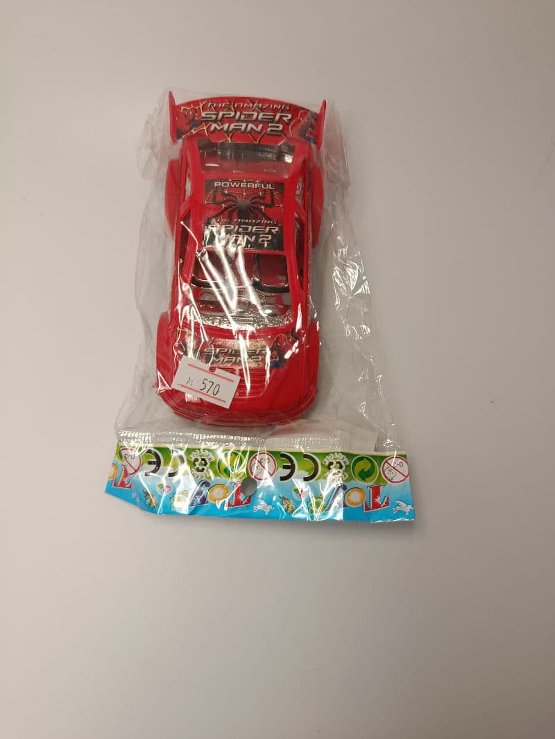 Carro de juguete de plástico de 12 cm con diseño de Spider-Man
