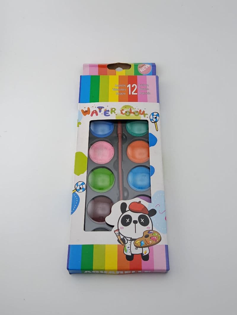 Estuche de acuarelas de 12 colores con pincel