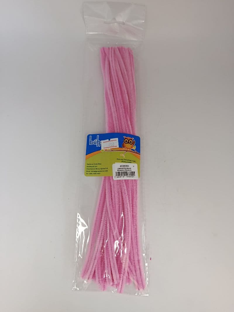 Limpiapipas Búho Color Rosado, Paquete de 24 Unidades