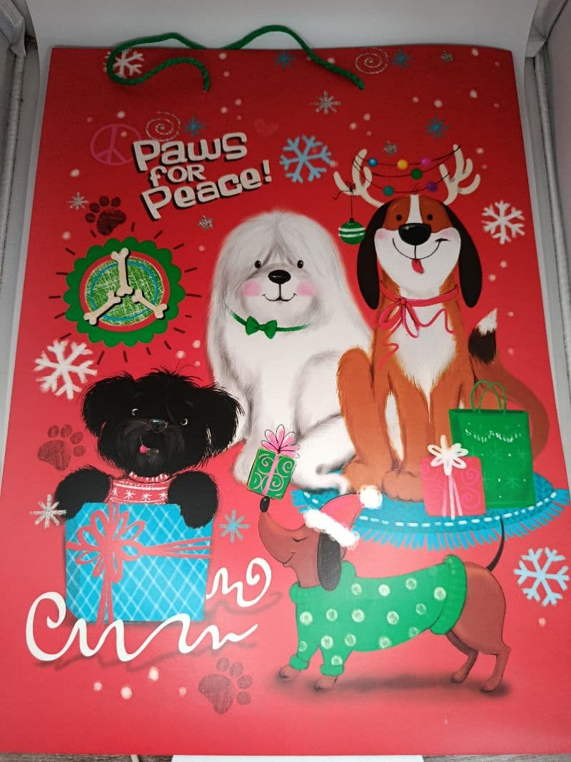 Bolsa de regalo jumbo navideña con perritos