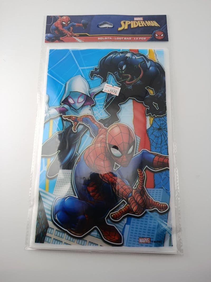 Bolsas para Confites de Spider-Man Marvel Paquete de 12 Unidades