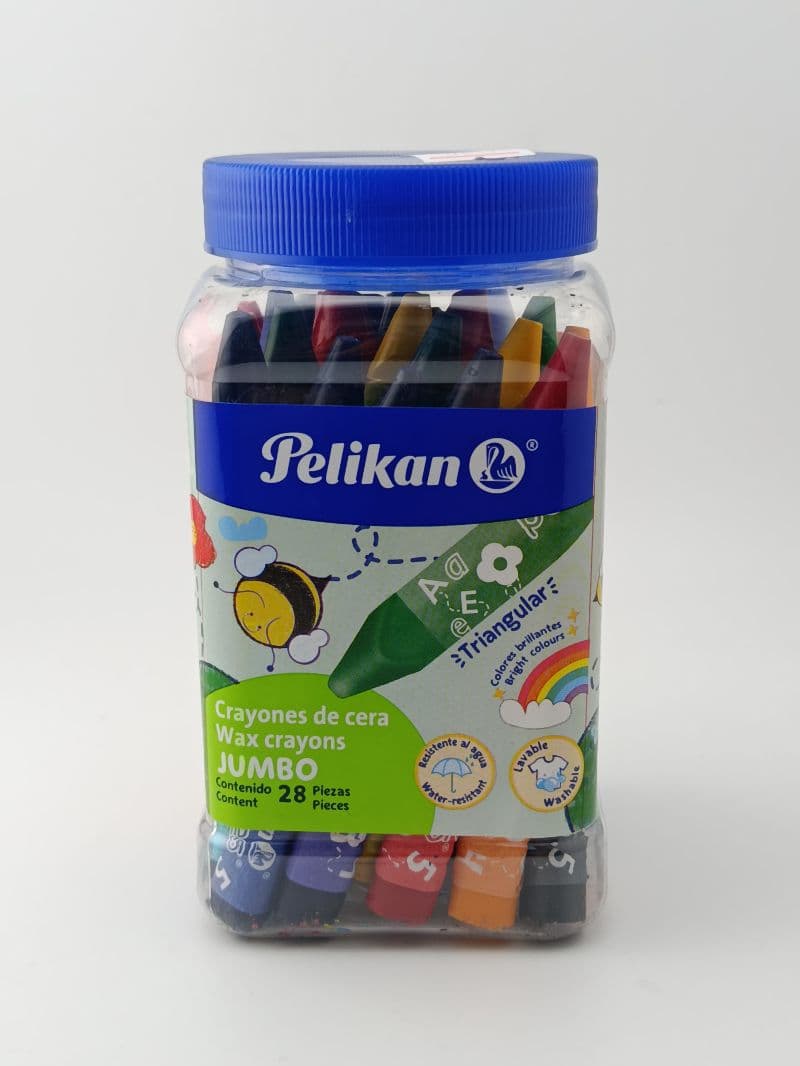 Crayones de Cera Pelikan Jumbo Triangulares de 28 Colores
