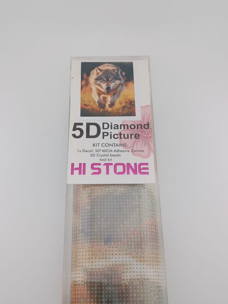 Kit de pintura diamante 5D diseño lobo 40 x 50 cm