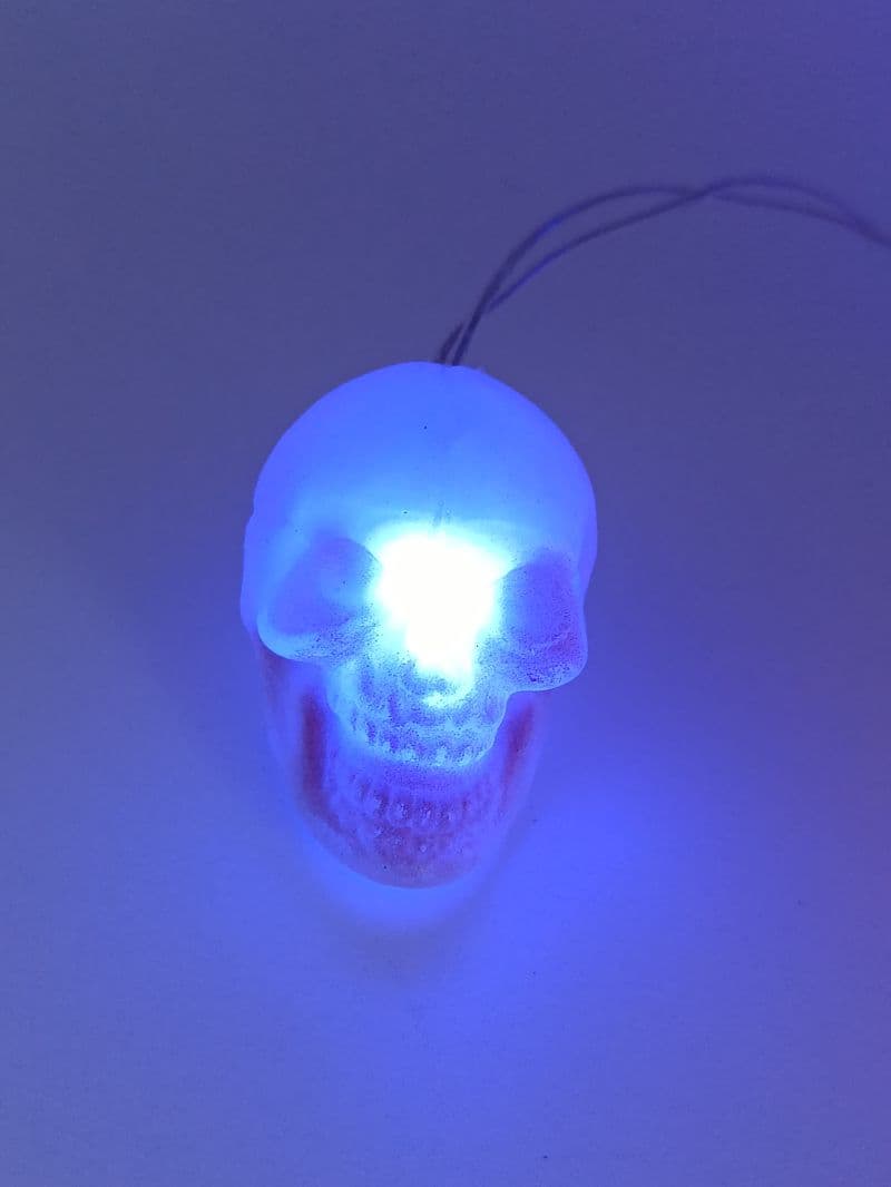 Guirnalda de luces de calaveras para Halloween, 10 luces a batería