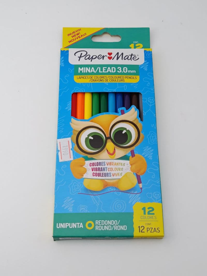 Lápices de Color Paper Mate Redondos de 12 Unidades