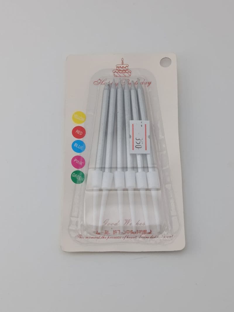 Candelas largas para pastel de cumpleaños, paquete de 6