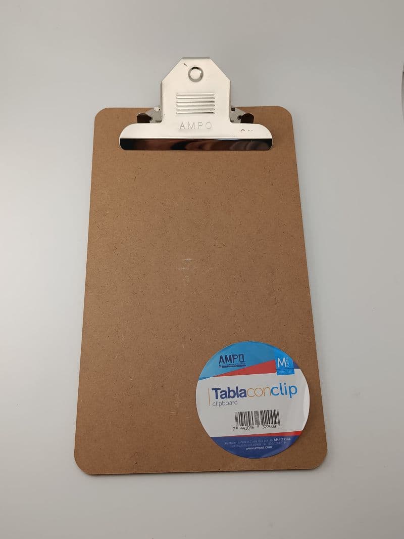 Tabla de Madera con Clip Ampo Tamaño Media Carta