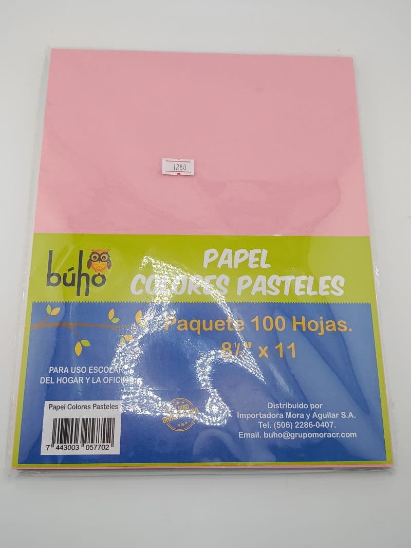 Búho Papel colores pasteles carta, paquete 100 hojas