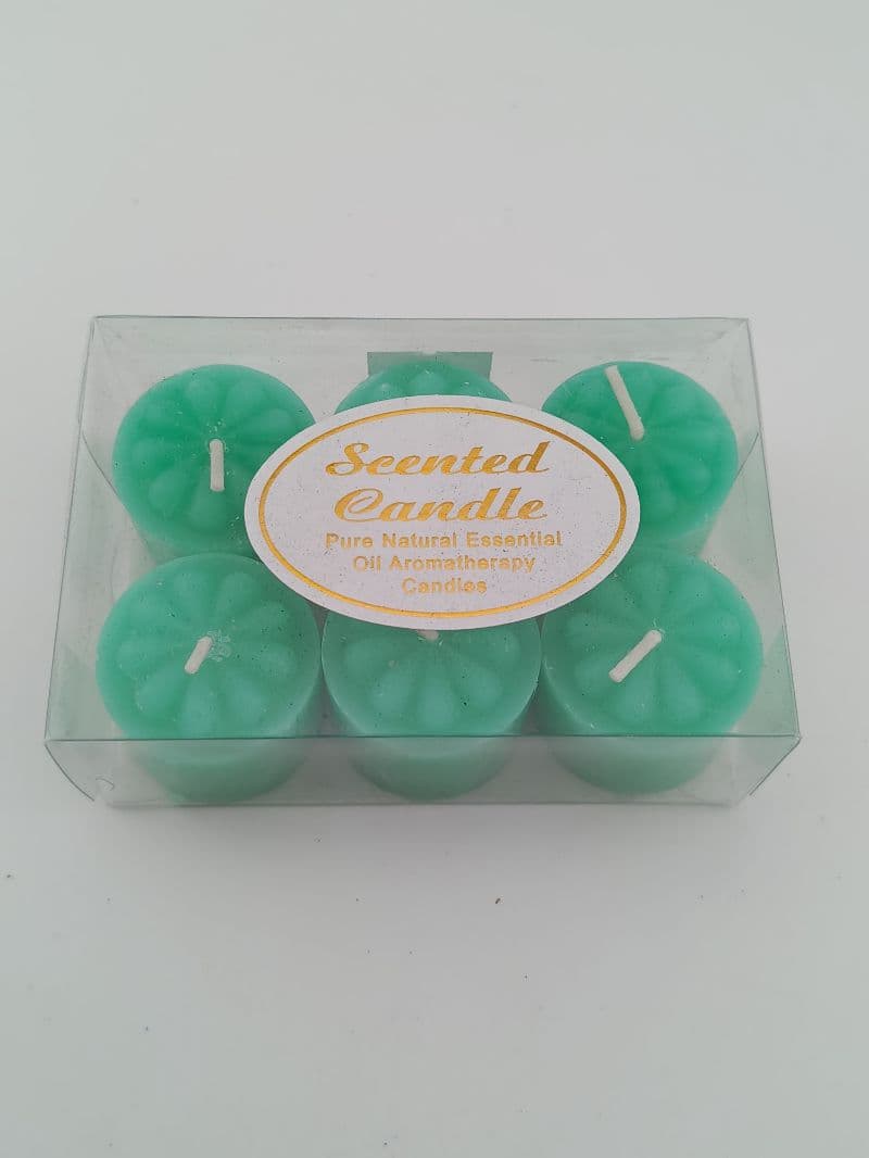 Velas decorativas de color con aroma, set de 6 unidades