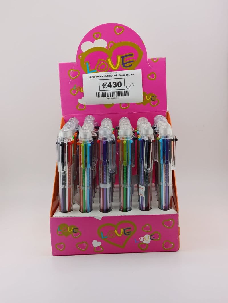 Lapicero multicolor caja de 36 unidades