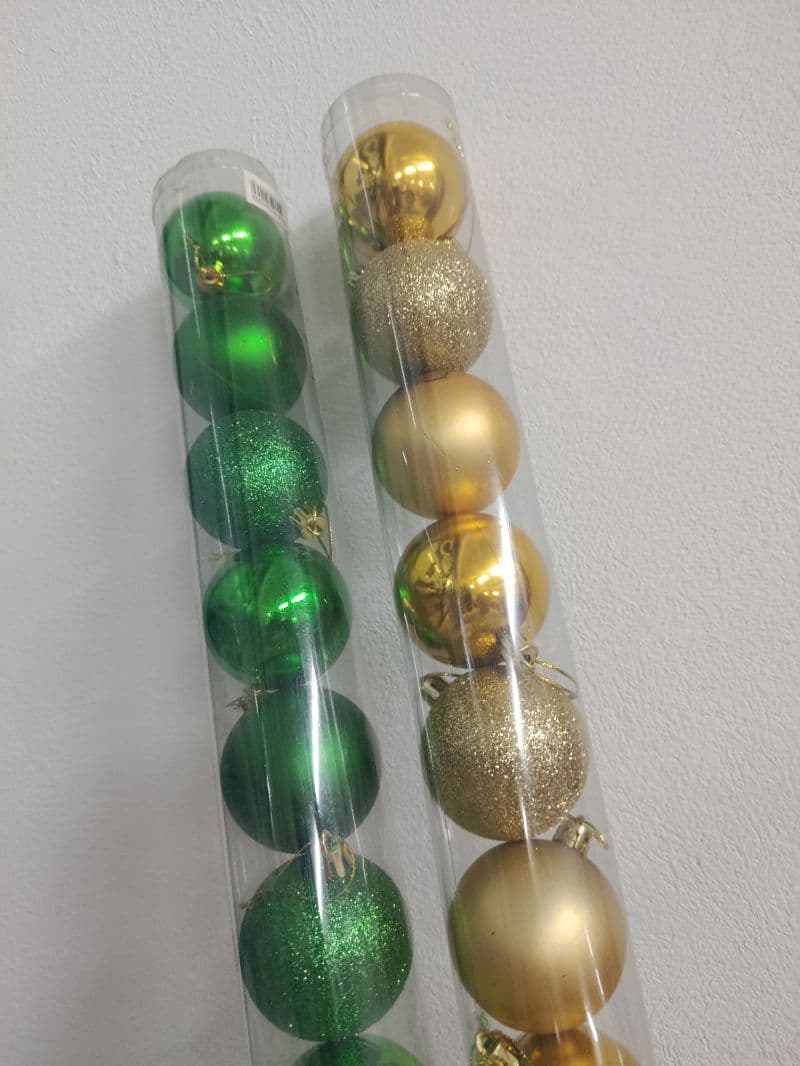 Pelotas navideñas de 6 cm, paquete de 10 unidades