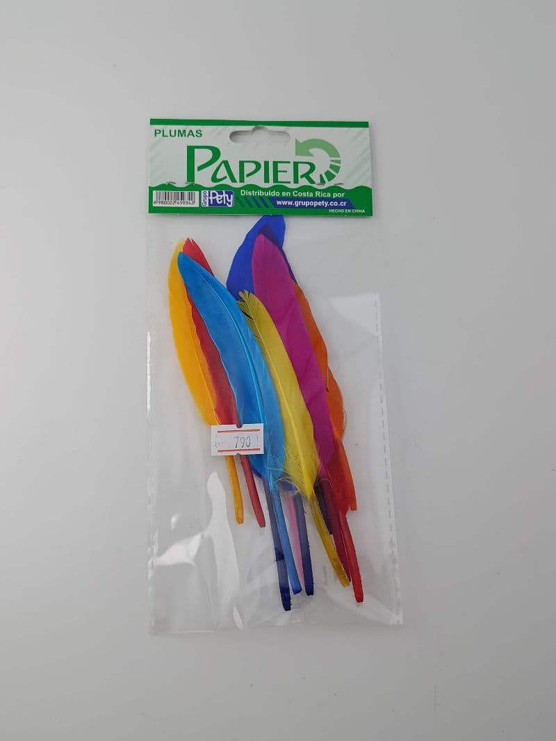 Bolsa de Plumas de Colores Papier de 15 cm (10 Unidades)