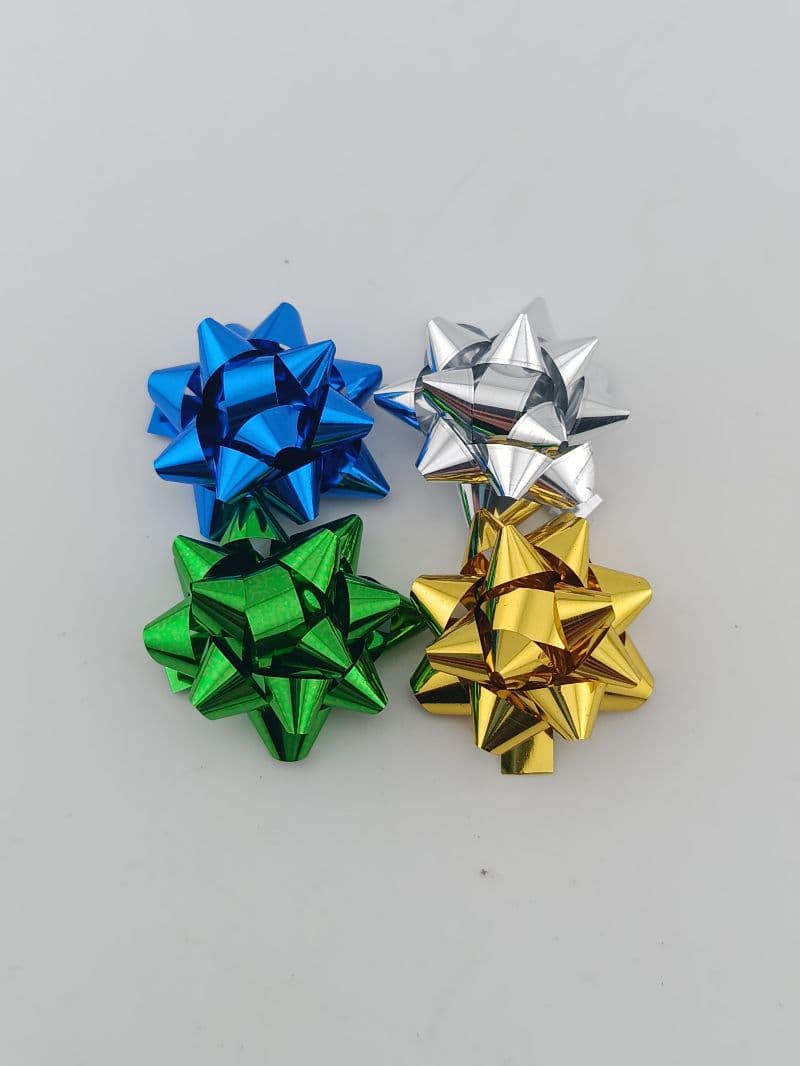 Lazo estrella metálico mini para regalo, unidad