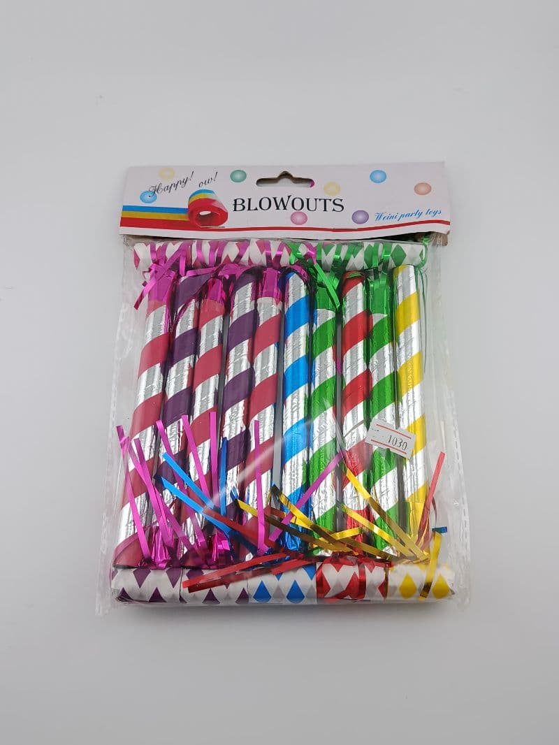 Silbatinas metalizadas para fiesta paquete de 10 piezas