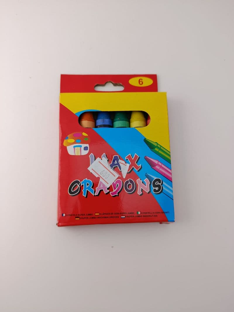Crayones de cera jumbo de 6 unidades